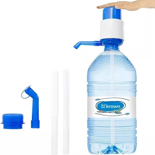 KROWN - Dispensador de Agua Manual para Garrafas, Bomba de Agua Compatible con Botellas de 2.5 a 8 litros, Tapón de 38mm y 48mm (2 Unidades)