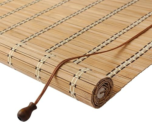 Retro Bambusrollo Outdoor Wetterfest Sonnenschutz,Büro Seitenzug Fensterrollo,Lichtfilter-Holz-Jalousien,für Korridor Gazebo Gärten Terrassen Fenster Tür