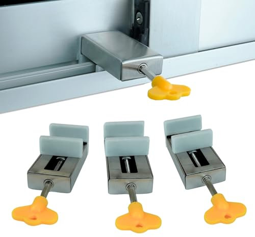 RG-M1® Pack da 3 Blocca Finestra Aperta, Serratura Porta Scorrevole e Ferma Finestra - Sicurezza Bambini per la Casa - Protezione per Porte e Finestre Scorrevoli