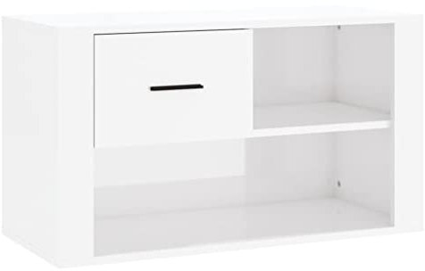 HETFTJN Schmales Regal Schuhregal Platzsparend Camping Schrank Küchenregal Schmal - Schuhschrank Hochglanz-Weiß 80x35x45 cm Holzwerkstoff für Schlafzimmer Hauswirtschaftsraum Garderobe Eingangshalle