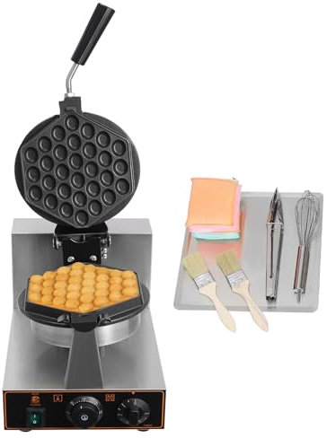 Fetcoi Bubble Waffle Maker 1300W Commercial Eggettes Waffle Machine Waffles 50-300℃ Temperature 5min Timer Puffle Maker Rotated Non-stick for Classic Egg