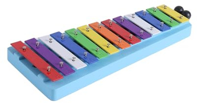 SHUAIGUO 13 Töne Glockenspiel Xylophon Bunte Metalltasten Percussion Rhythmus Handheld Musikinstrument mit 2 Schlägeln für Anfänger Studenten