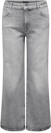 ONLY CARMAKOMA Carjuicy Hw Wide Leg Rea707 DNM, Grå denim, 44W / 32L