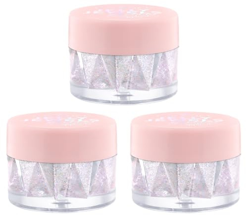 essence JELLY JEWELS glitter eyeshadow topper, Lidschatten, Nr. 02, Gold, sofortiges Ergebnis, intensiv, vegan, ohne Mikroplastikpartikel, Nanopartikel frei, ohne Parfüm, 3er Pack (3x4.2g)