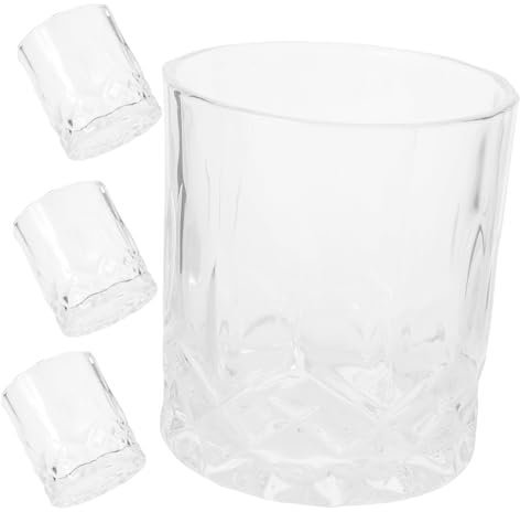 Cabilock Set Di Bicchieri Da Whisky Bicchieri Da Vino Delicati Bicchieri Multifunzione in 4 Pezzi Bicchieri Da Whisky Da Tavolo
