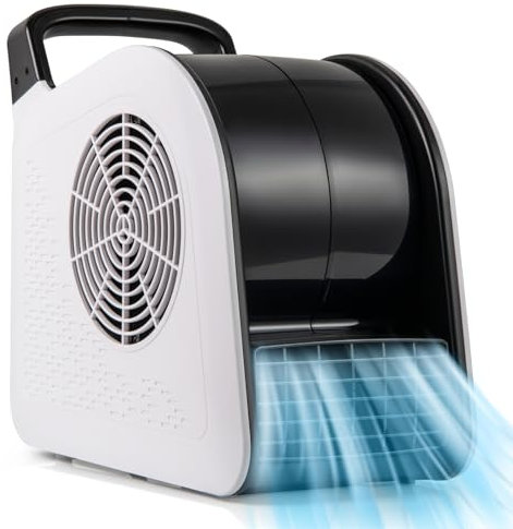 COSTWAY Ventilador de Suelo 1420 RPM, Ventilador de Secado con 3 Velocidades de Soplado, y Cabezal Pivotante Giratoria a 185°, 130W Soplador Portátil de Suelo para Hogar, Garaje