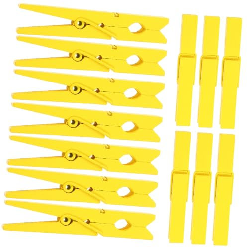 HOLIDYOYO 30pièces Pinces à Linge Bois Lot de Jaunes pour Couette Housse Et Vêtements