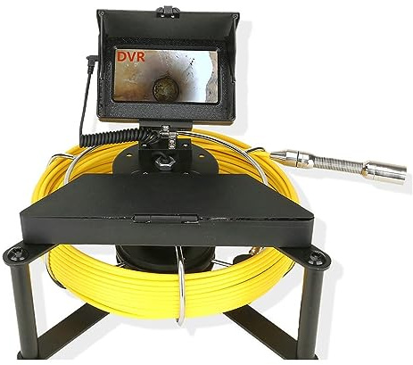 Sewer Camera, 4.3 Inch Sewer Camera with DVR 16GB Card Drain Industrial Endoscope IP68 5600MHA Battery Borescope Pipe Inspection(30m,23MM NO DVR)