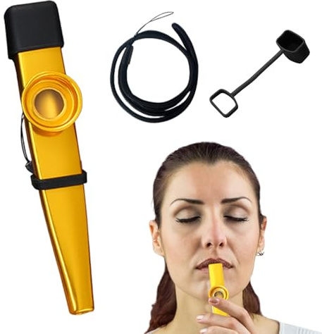 Metal Kazoo-Classic Lightweight Musical Toy Instrument, Kazoo aus Metall im Taschenformat | Windspielzeug, leicht zu spielen für Anfänger, Musikübung, Kinder, Erwachsene, Reisen, Geschenk für Appas