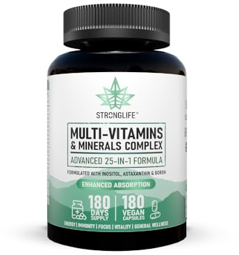 Multivitamin Capsules 25 -in- 1 for Men & Women | 180 Capsules | 180-Day Supply | Full Daily Support with Essential Vitamins, Minerals & Nutrients