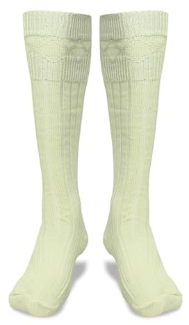 YAS Designer Socks For Men Wool Traditional Scottish Socks Warm Kilt Comfortable Hose Casual Wedding Sports Leg warmers (UK, Alpha, Regular, Regular, M, CREAM)