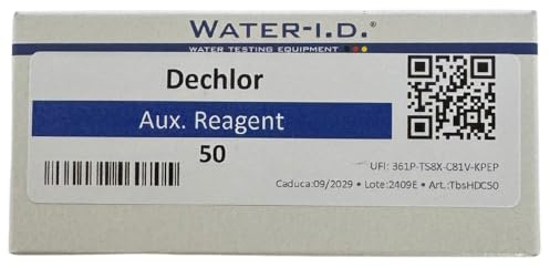 Dechlor (TbsHDC50) Lot de 50 comprimés pour PoolLab 2.0 – Réactif pour mesurer l'urée et le zinc (dans l'eau chlorée) (0,00–1,00 mg/l (ppm)) – Durée de conservation 2 ans – 50 comprimés