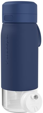 Wessper Botella de vidrio de borosilicato con filtro Actitex Disc, 500 ml, azul – sin BPA, a prueba de fugas, apta para lavavajillas – ideal para exterior, fitness y desplazamientos