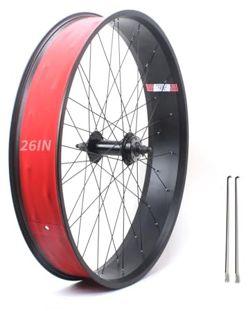 20/24/26x 4,0 Zoll Fatbike-Laufräder Scheibenbremse Snowbike-Vorder- Und Hinterrad 135/195mm 36H-Naben Beachbike-Laufradsatz Für 7-10er-Rotary 14G-Speichen E-Bike(26in Front)