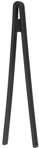 sourcing map 8.7 Silicone Toast Tongs, Kitchen Tong Heat Resistant Kitchen Utensil for Cooking Toaster Salad Food BBQ Pan Bacon Fried Steak, Black