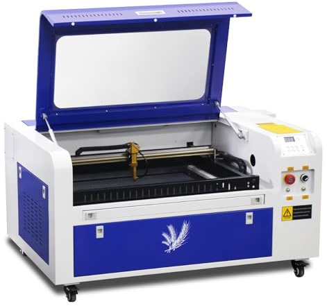 PEIXU Macchina per Incisione Laser CO2 Compatta Piano di Lavoro 60x40cm Potenza 60W Piccolo Macchina da Taglio Laser Professionale Laser Engraver Cutter,Per Cuoio,Tessuto,Cristallo,Vetro Organico