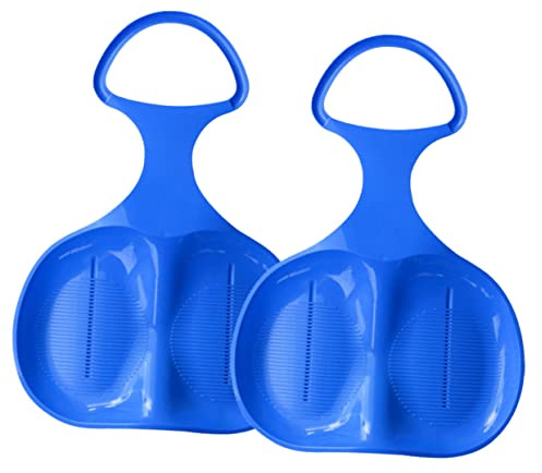 Skibrett aus Hdpe, Blau, Verstärkt und Tragbar für Winter Outdoor | Sandrutschbrett mit Stabilem Griffdesign, Sichere Sitzfläche, 2 Stück pro Packung Zufällige Farbe