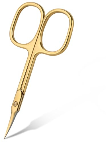 URAQT Forbici per Unghie, Forbici per Cuticole, Forbicina Professionale Unghie Forbicina Manicure Taglia Cuticole per Professionale e Domestico, Oro Titanio