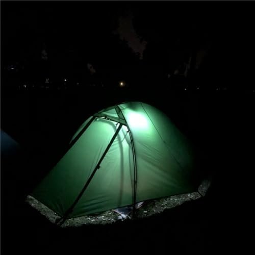 Tenda a doppio strato impermeabile e antivento con pali in alluminio, interno spazioso per campeggio di gruppo, design a rete per protezione dagli insetti, adatta per tutte le condizioni atmosferiche