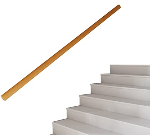Pino Naturale Maniglia Kit Completo, Maniglia in Legno per Le Scale, Casa Villa Lofts Parete Banister Corridoio Ferroviario Sostegno Bastone Anziani e Bambini Afferrare Bar Decking/330Cm/11Ft