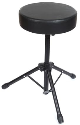 Baoblaze Drummer Seat Drum Stool Music Chair Piano Bench Round Cushion Adjustable Height With Tripod Base Rubber End Feet Foldable Structure Suitable for home stage performance keyboard setups