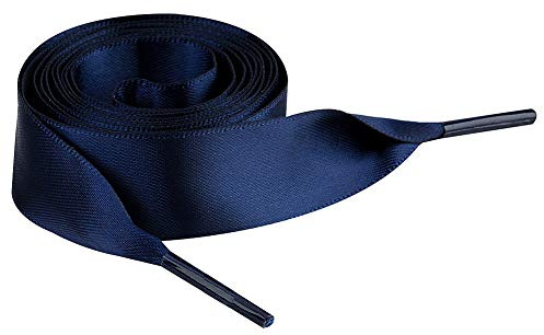 Jamron Plano Seda Satín Cinta Cordones de los Zapatos 2CM Ancho para Zapatillas Bailarinas Pumps P13 Azul Marino 60 CM