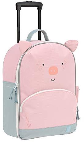 LÄSSIG Kinderkoffer Trolley Reisekoffer mit Teleskopstange und Rollen ab 3 Jahre, 45 cm, 17 L/Trolley About Friends, Bo Pig