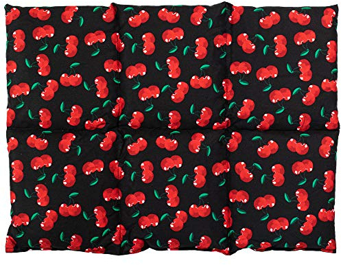 Rapssamenkissen groß 40x30cm 6-Kammer - cherry-black - Wärmekissen Körnerkissen z.B. als Rückenkissen & Bauchkissen - Rapskissen 30x40 - cherry-black