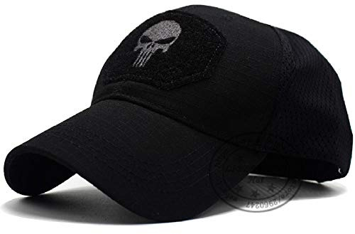 QIANWEIXI Casquette Homme Vintage Casquette De Sport en Plein Air Punisher Skull Operator Cap Hommes Mesh Summer Fitted Tactical Cap Special Force Sniper Swat Hat Place Patch-Color: 5