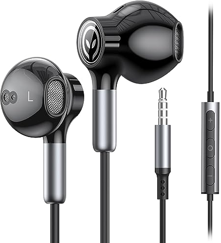 BENEWY ME910 Earphones, Wired Headphones with Microphone, in-Ear Noise Lsolating Earbuds and Volume Control, 3.5mm Jack Earphones for iPhone, iPod, iPad, MP3, Huawei, Samsung
