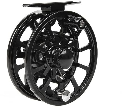 Fliegenfischen Rollen Aluminiumlegierung, Fliegenrolle Angelrollen für Forelle Bass Karpfen - Größe # 84mm (Schwarz)