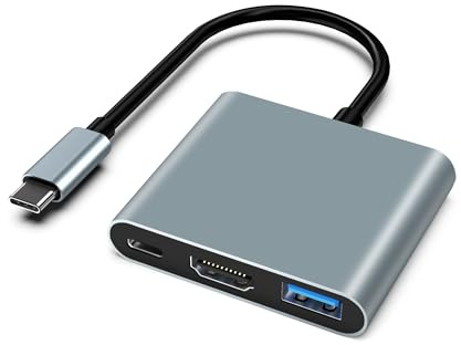 USB C Adapter, USB C to HDMI Multiport Adapter, USB C Hub, USB C to USB Adapter with 4K HDMI, USB 3.0, 100W Power Delivery, for iPhone 15, Samsung, MacBook, iPad pro, Chromebook, Dell, Switch