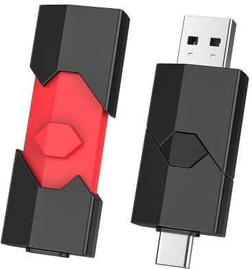 Vansuny 2 Pack 64gb USB C Flash Drive Dual USB Stick Retractable USB Type-C Memory Stick Small USB C and A Thumb Drive for iPhone 15 iPad Pro Android Smartphone Laptop PC