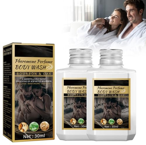 Grgowe 2Pc Gel Douche Aux Phéromones,Perfume Gel Douche Parfumé Phéromones,Gel Douche Érotique,Gel Douche Pour Homme Et Femme,Convient Aux Hommes Et Aux Femmes,Propre Et Parfumé