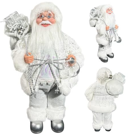 Weihnachtsmann-Figur mit Geschenksack, Weihnachtsdekoration für das Wohnzimmer, stehende Tischdeko, ideal für eine Festliche Atmosphäre, Santa Claus Deko für Ihr Zuhause, Christmas Paradise