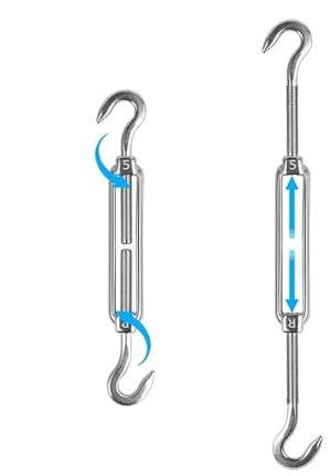 Sun Shade Sail Hardware Attachments Kit 15M/3mm Stainless Steel Coated Wire Rope fit for Triangle Install Awning Accessory(6mm)