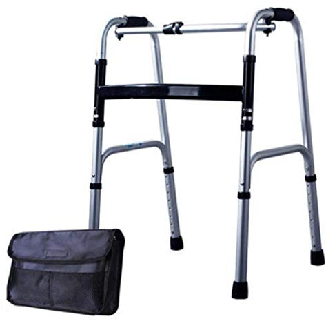 sjdoPulse Rollator Pieghevole, Telaio da Passeggio in Alluminio Leggero Pieghevole Senza Ruote - Altezza Regolabile, Ausili per La Mobilità, Deambulatore Rollator
