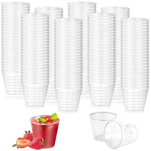 GOMETY 1 000 stycken snapsglas plast 2 cl/20 ml, återanvändbara shotglas plast transparent, BPA-fri spritkoppar plastmuggar för fest, bröllop, födelsedag, provning, julfest