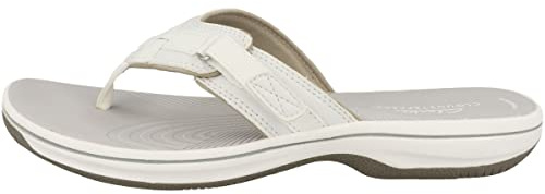 Clarks Women's Brinkley Sea Flip Flops, White White Synthetic, 5 UK