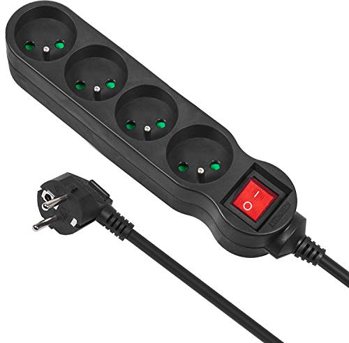 Maclean MCE182 rallonge Electrique Band Barrette d'alimentation 4 Prises (5 m)