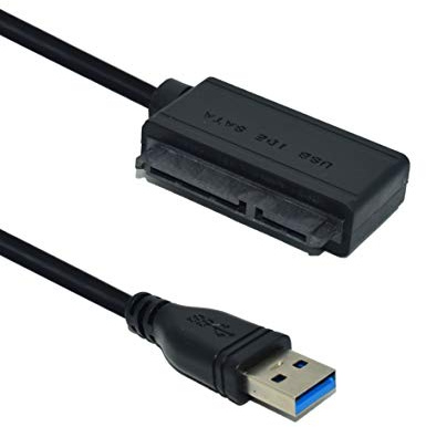 NUZAMAS Adaptateur USB 3.0 vers SATA SSD - Se connecte à des disques durs de 6,3 cm - Lecteur CD et DVD - Câble convertisseur externe avec support UASP - Câble de 50 cm - Connexion droite