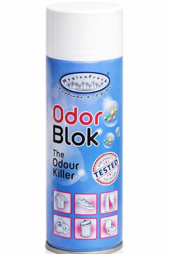 Hygienfresh ODORBLOK Spray 400 ml Innovador eliminador de olores Multifunción Triple Acción sobre malos olores persistentes libera perfume profesional uso lavandería
