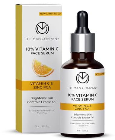 THE MAN COMPANY 40% hochdosiert Vitamin C Serum mit Hyaluronsäure – Hyaluronsäure serum for face (30ml) – Anti Falten, Anti Aging serum, Brightening serum – Vegan, Parabenfrei