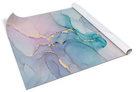 Coloray Klebefolie Möbel Matt Aufkleber auf den Schränken Folie Dekofolie Selbstklebende 100x50 cm auf der Kommode - Buntes Marmor