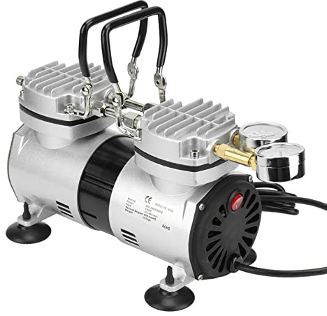 Bomba de aire de vacío sin aceite EVTSCAN 1/4HP Bomba de compresor de aire sin aceite pequeña ultra silenciosa de flujo grande de alta presión(EU 220-240V)