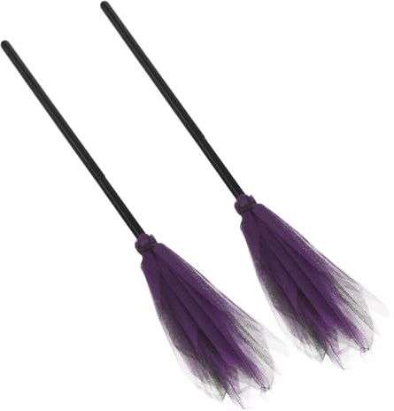 VICASKY 2PCS Hexenbesen Kinder, Plastikbesen Halloween-Besen Cosplay Party Gunst Hand Wunderbesen Halloween Besom Prop Für Hexen Kind Zubehör Abschlussbal