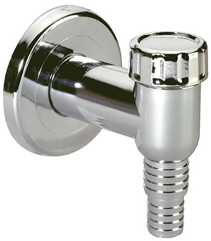 655820 Schläfer | Sifone Esterno per Lavatrice Ø 32mm in Polipropilene, con Valvola di Non Ritorno, Sifone Lavatrice in Abs con Rosone A Muro Cromato 4004459000266