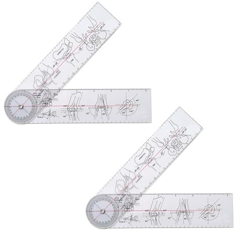 Goniometro per Righello Spinale da 2 Pezzi, Goniometro Spinale, Righello Angolare, Righello per Misurazione Articolare, Righello Spinale Angolare, per Misurazione Ortopedica Delle Articolazioni