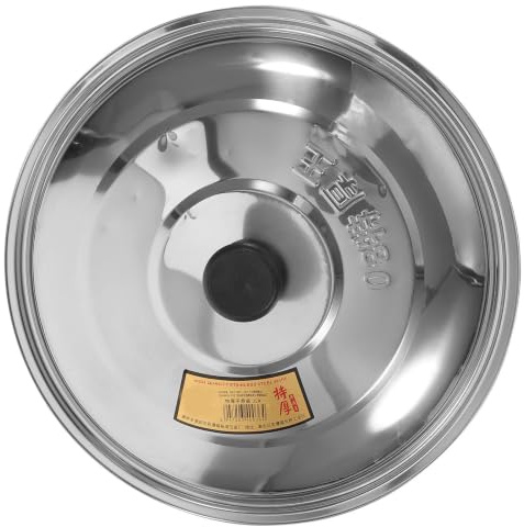 Ciieeo 12 Inch Stainless Steel Pan Lid Universal Household Pot Cover Multi-Function Wok Lid with Heat-Resistant Knob Lightweight Kitchen Accessory