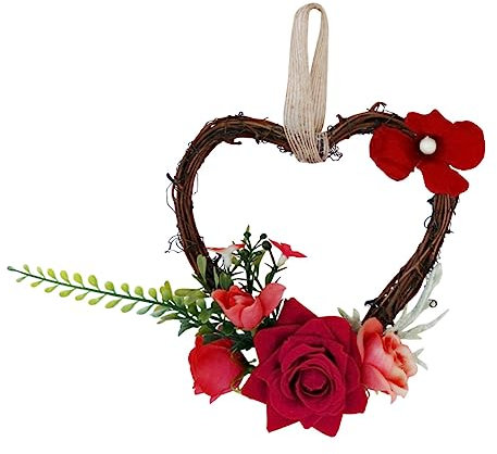 Zerodeko 3 STK Hochzeitsdekoration Wandbehang Hochzeitskranz Hochzeit Herzkranz Herz-Rattan-Kranz Valentinstag Rattankranz Rosenkranz Aus Seide Türkranz Vorn Handbuch Fujieda Kunststoff
